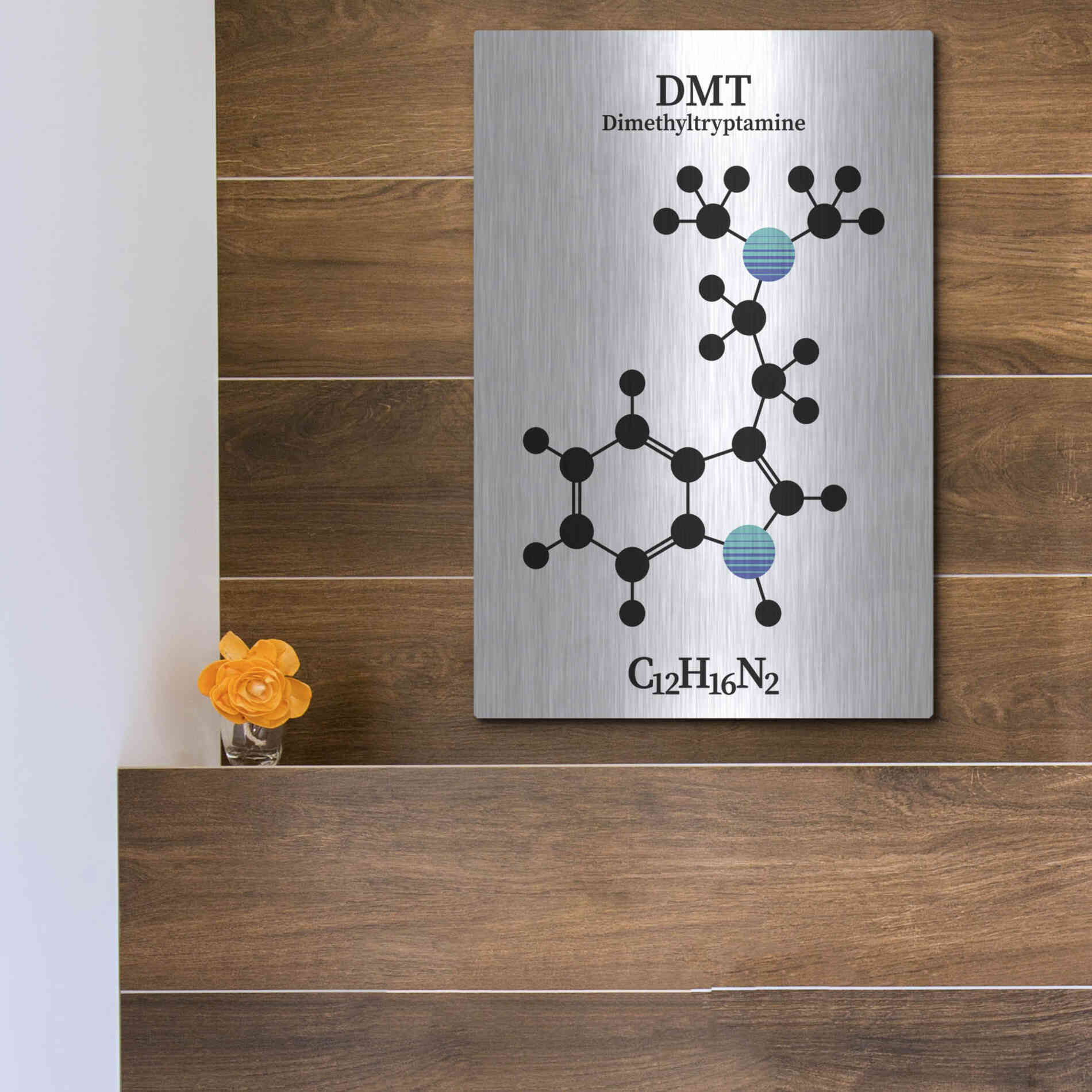 Luxe Metal Art 'DMT Molecule 2' by Luxe Portfolio, Metal Wall Art,12x16