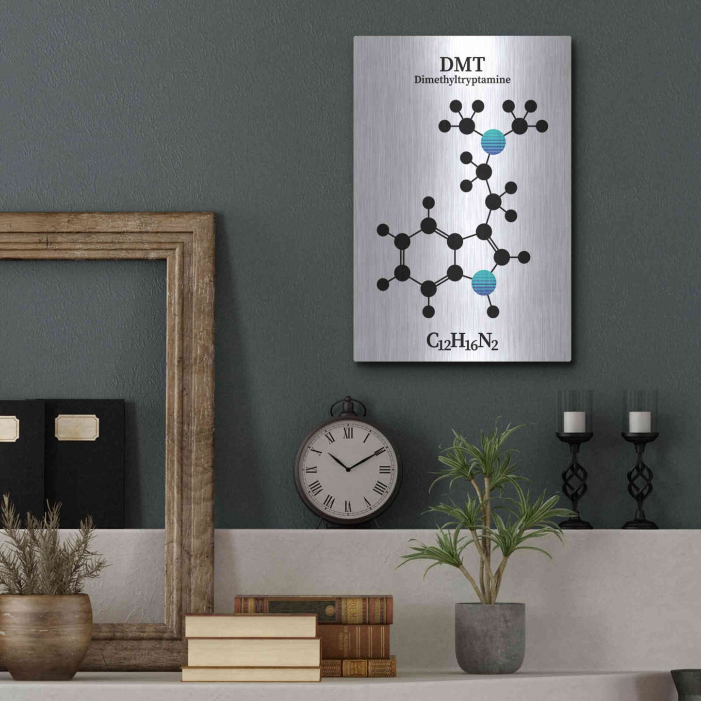 Luxe Metal Art 'DMT Molecule 2' by Luxe Portfolio, Metal Wall Art,12x16
