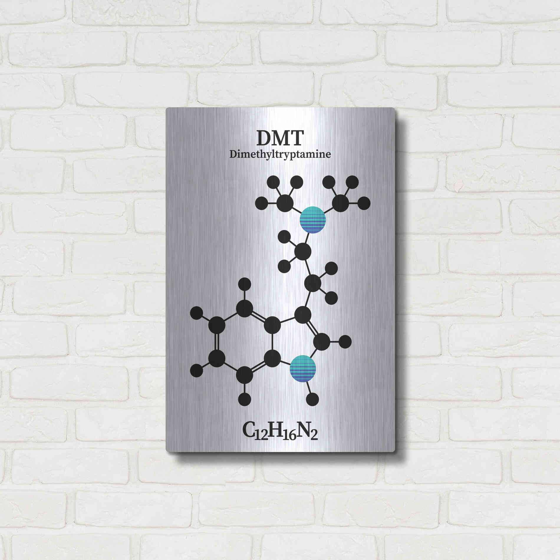 Luxe Metal Art 'DMT Molecule 2' by Luxe Portfolio, Metal Wall Art,16x24