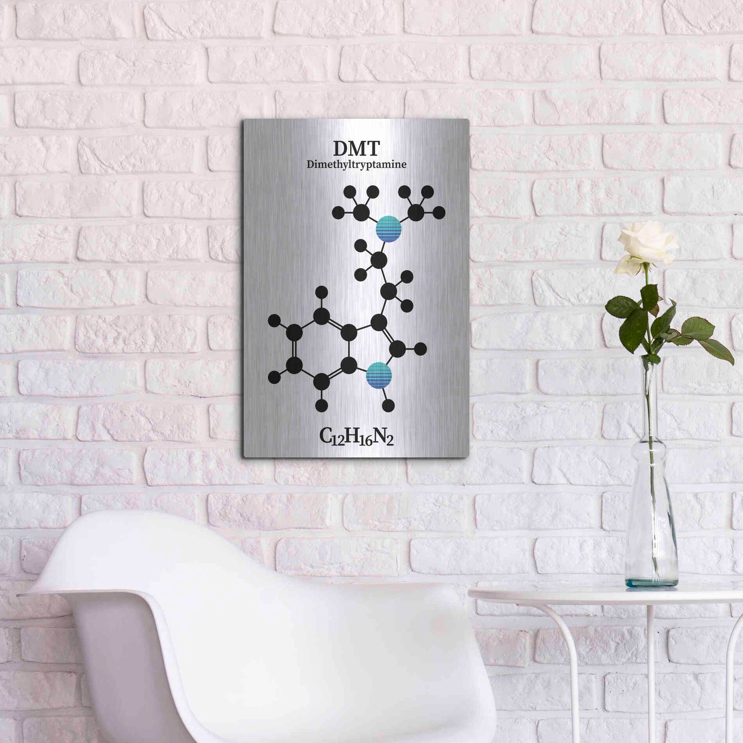 Luxe Metal Art 'DMT Molecule 2' by Luxe Portfolio, Metal Wall Art,16x24