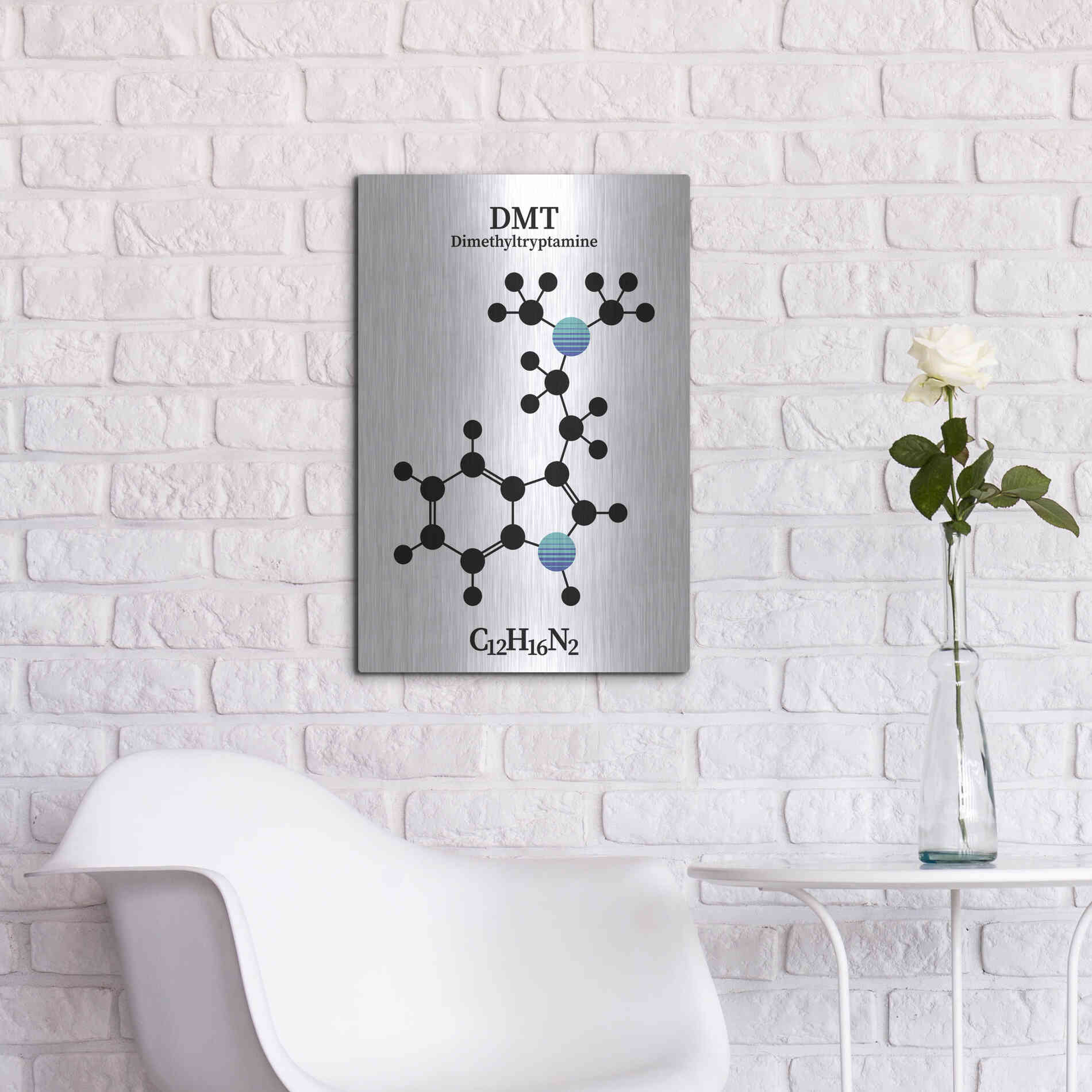 Luxe Metal Art 'DMT Molecule 2' by Luxe Portfolio, Metal Wall Art,16x24