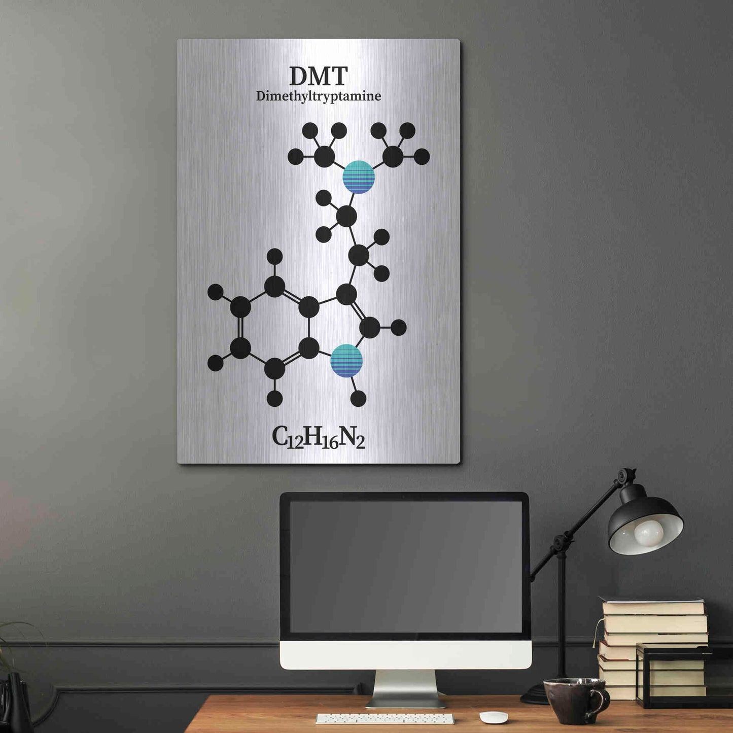 Luxe Metal Art 'DMT Molecule 2' by Luxe Portfolio, Metal Wall Art,24x36