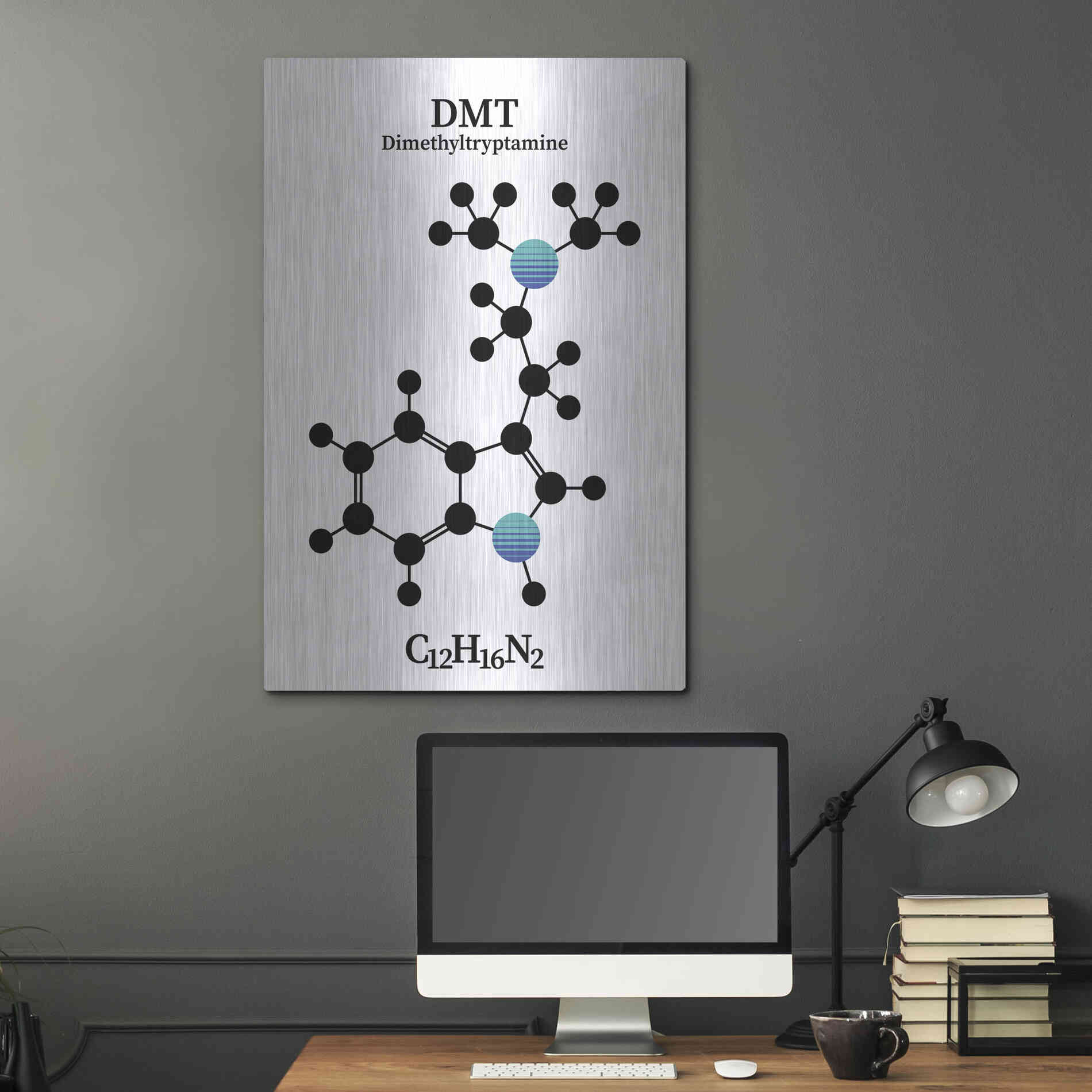 Luxe Metal Art 'DMT Molecule 2' by Luxe Portfolio, Metal Wall Art,24x36