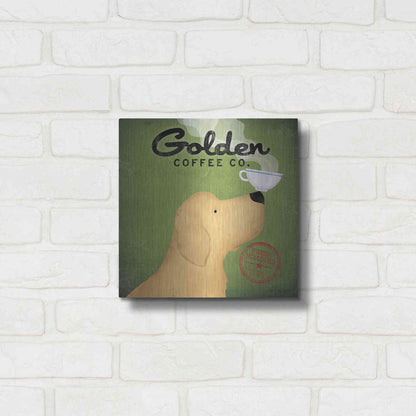 Luxe Metal Art 'Golden Coffee Co Square' by Ryan Fowler, Metal Wall Art,12x12