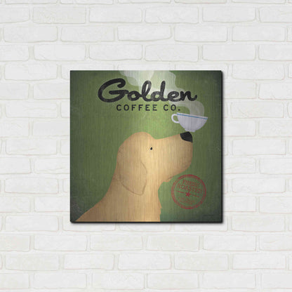 Luxe Metal Art 'Golden Coffee Co Square' by Ryan Fowler, Metal Wall Art,24x24