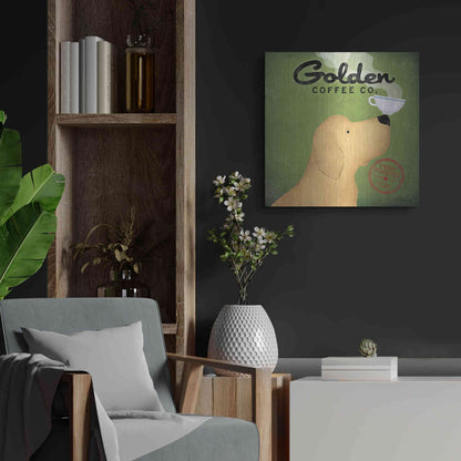 Luxe Metal Art 'Golden Coffee Co Square' by Ryan Fowler, Metal Wall Art,24x24