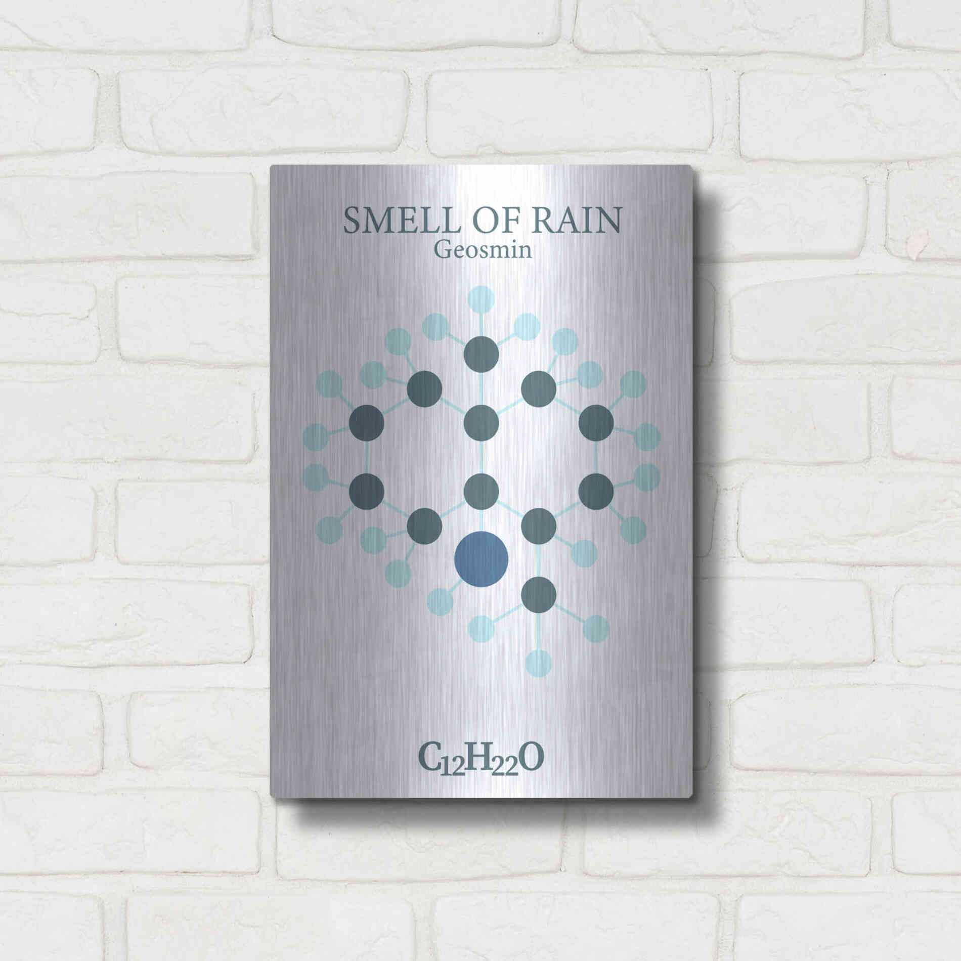 Luxe Metal Art 'Smell Of Rain Molecule' by Luxe Portfolio, Metal Wall Art,12x16