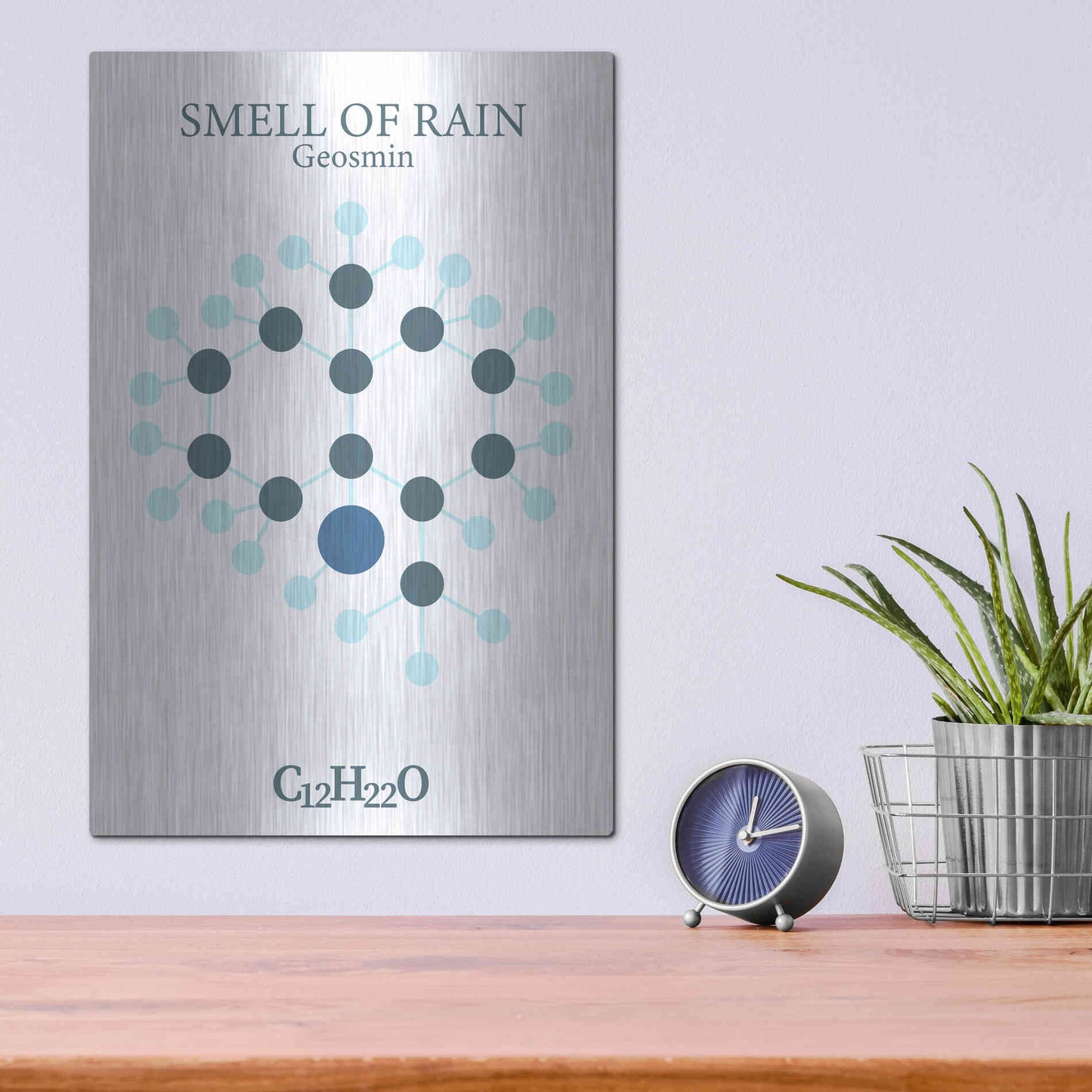 Luxe Metal Art 'Smell Of Rain Molecule' by Luxe Portfolio, Metal Wall Art,12x16