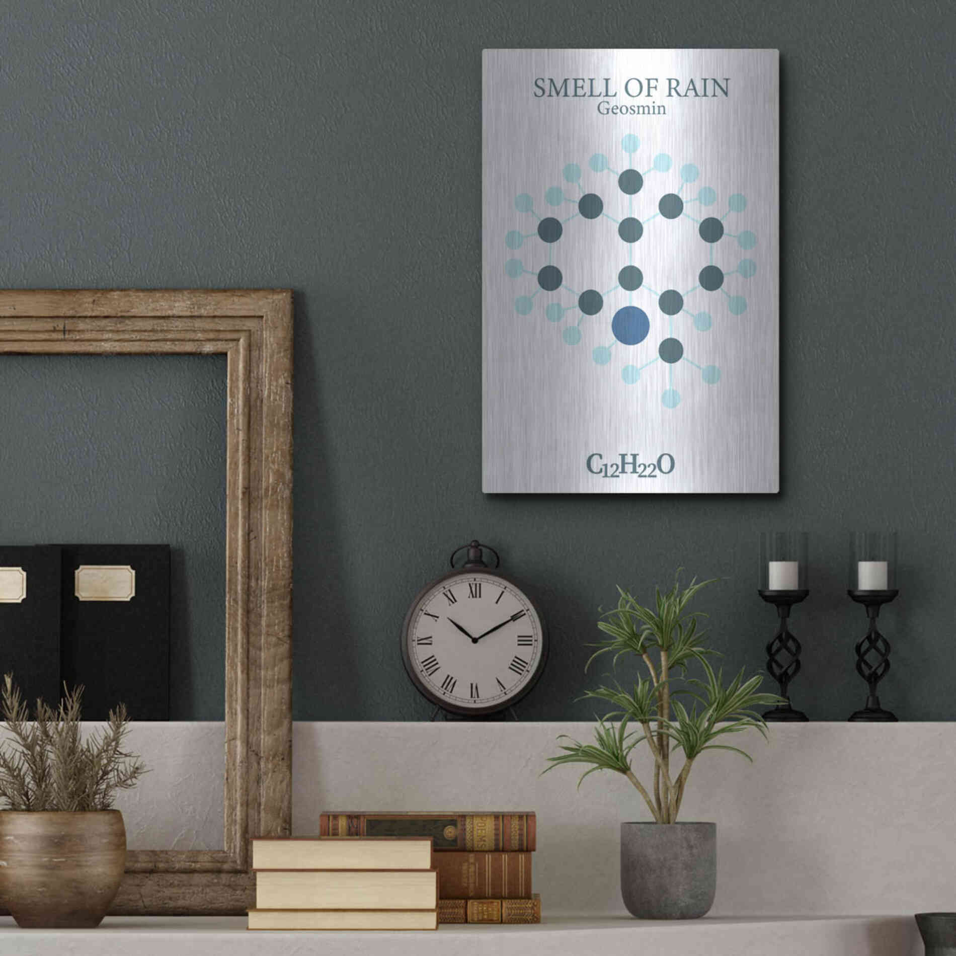 Luxe Metal Art 'Smell Of Rain Molecule' by Luxe Portfolio, Metal Wall Art,12x16