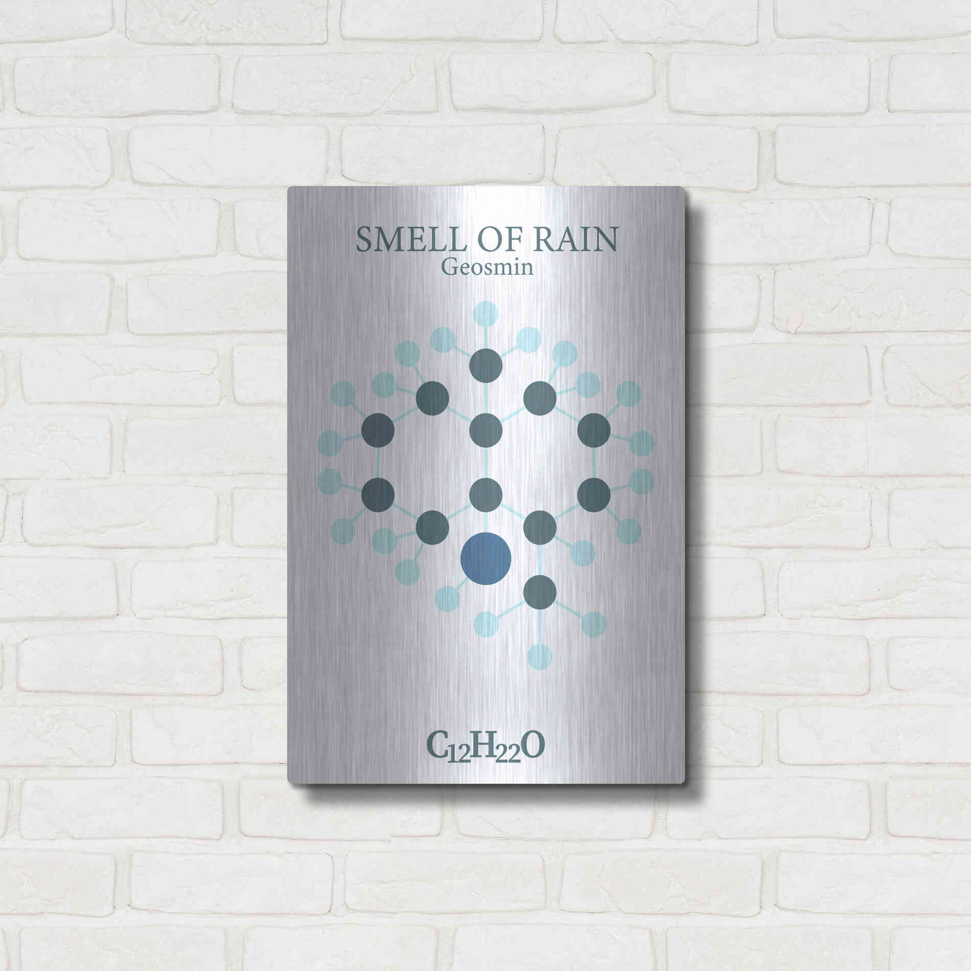 Luxe Metal Art 'Smell Of Rain Molecule' by Luxe Portfolio, Metal Wall Art,16x24