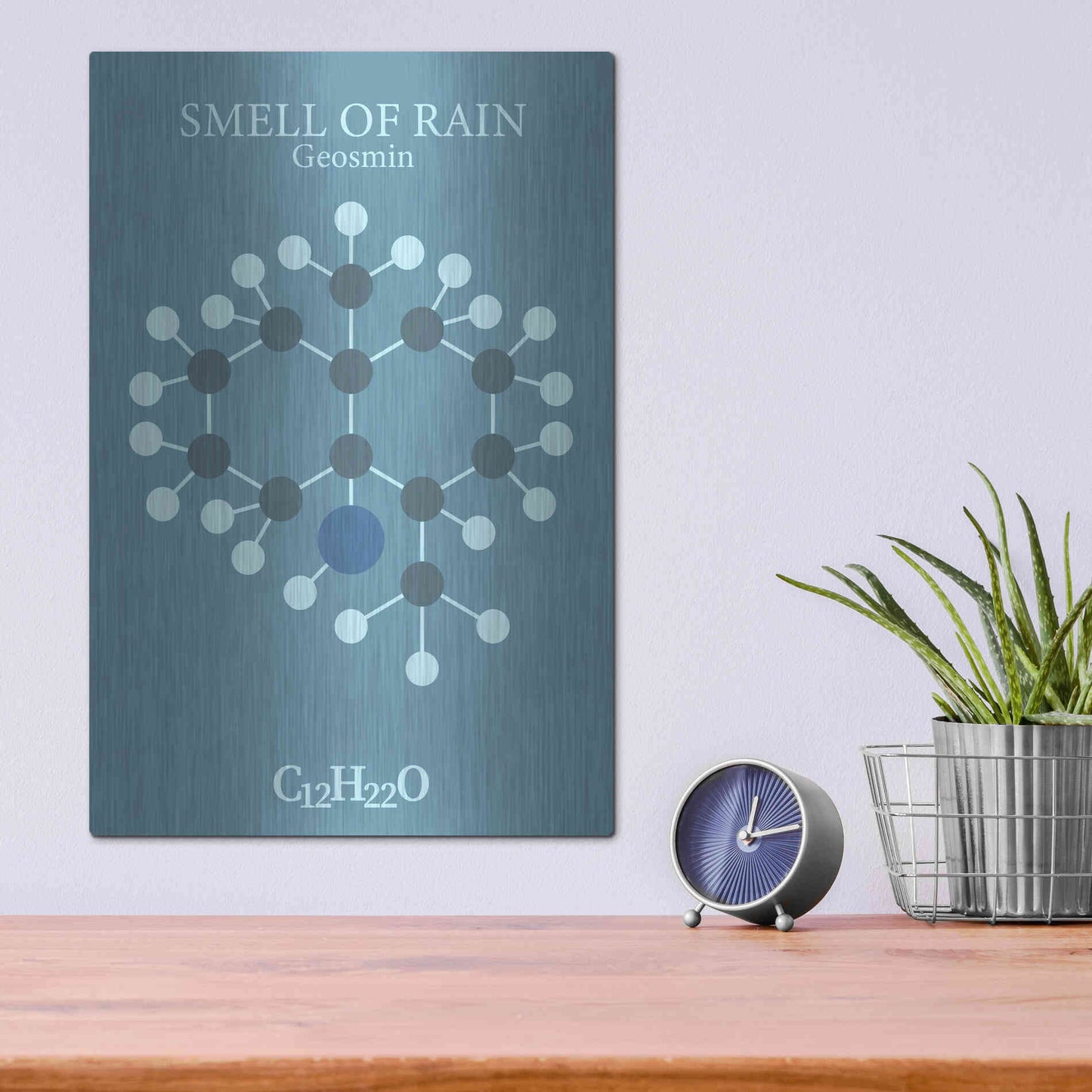Luxe Metal Art 'Smell Of Rain Molecule 2' by Luxe Portfolio, Metal Wall Art,12x16