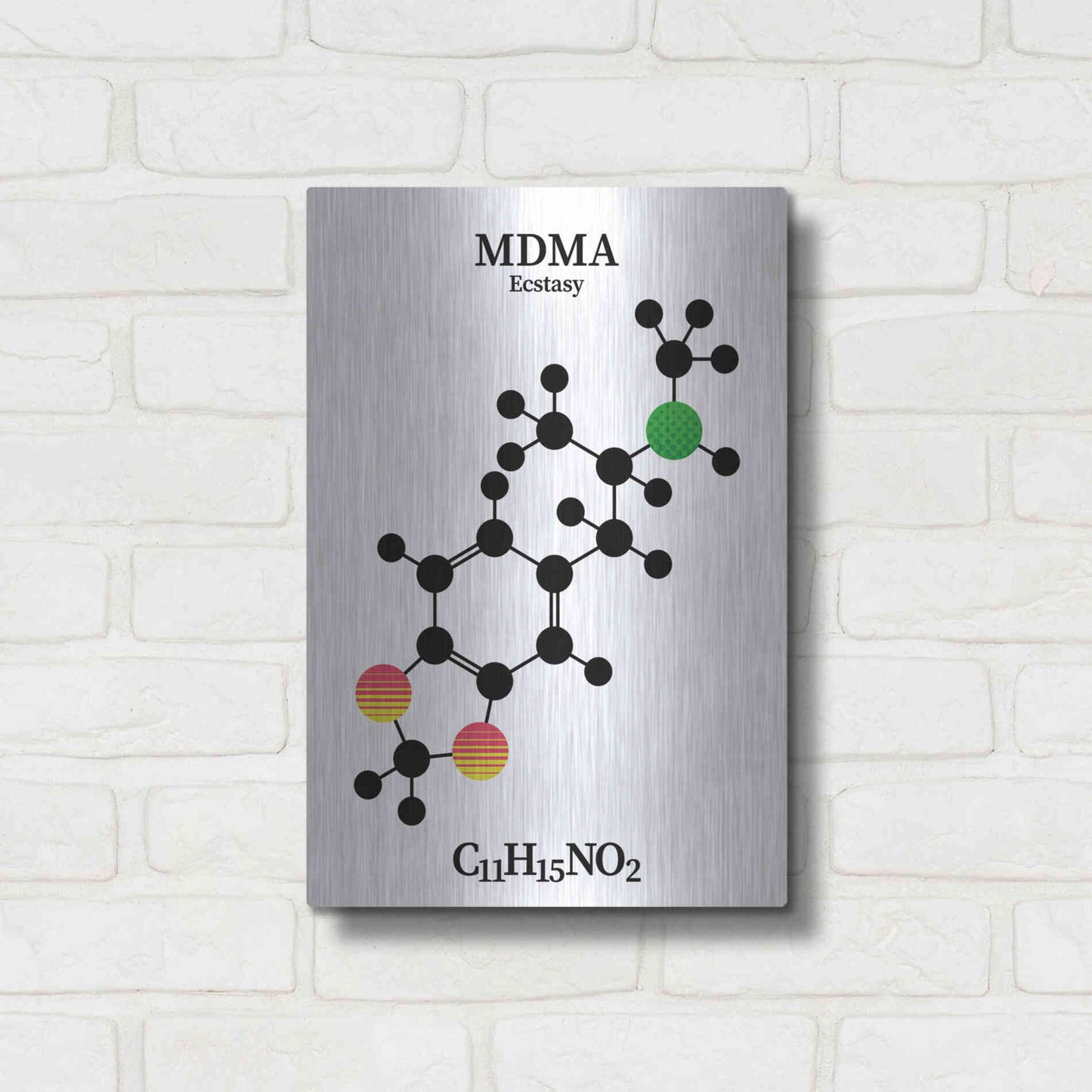 Luxe Metal Art 'MDMA Molecule' by Luxe Portfolio, Metal Wall Art,12x16