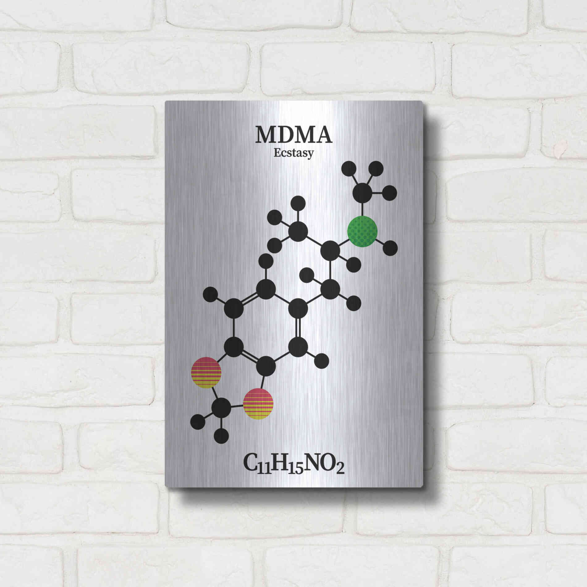 Luxe Metal Art 'MDMA Molecule' by Luxe Portfolio, Metal Wall Art,12x16