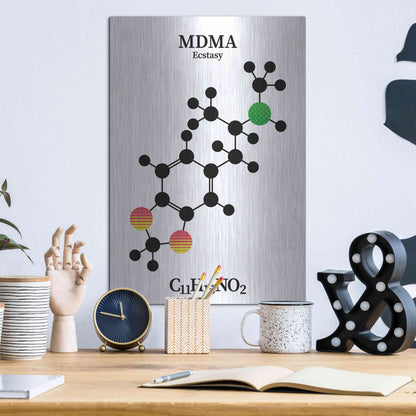 Luxe Metal Art 'MDMA Molecule' by Luxe Portfolio, Metal Wall Art,12x16