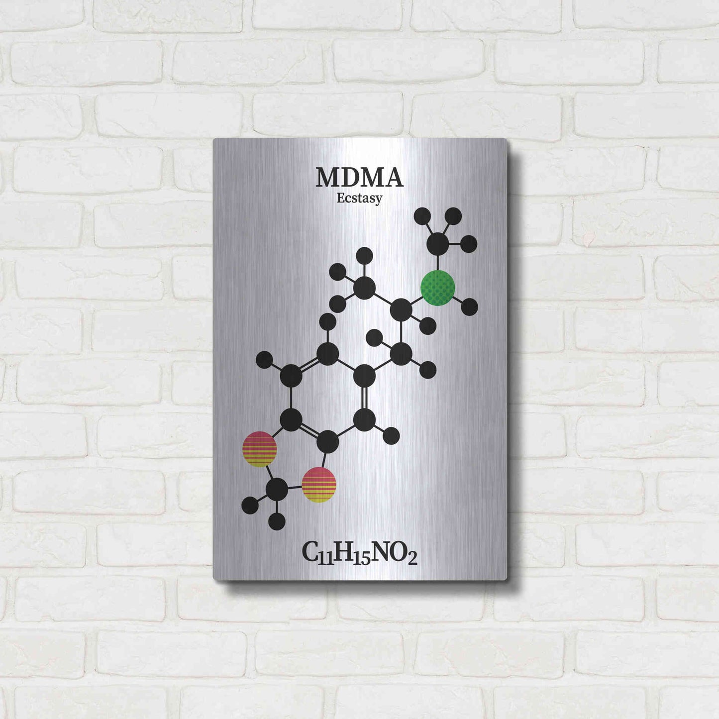 Luxe Metal Art 'MDMA Molecule' by Luxe Portfolio, Metal Wall Art,16x24