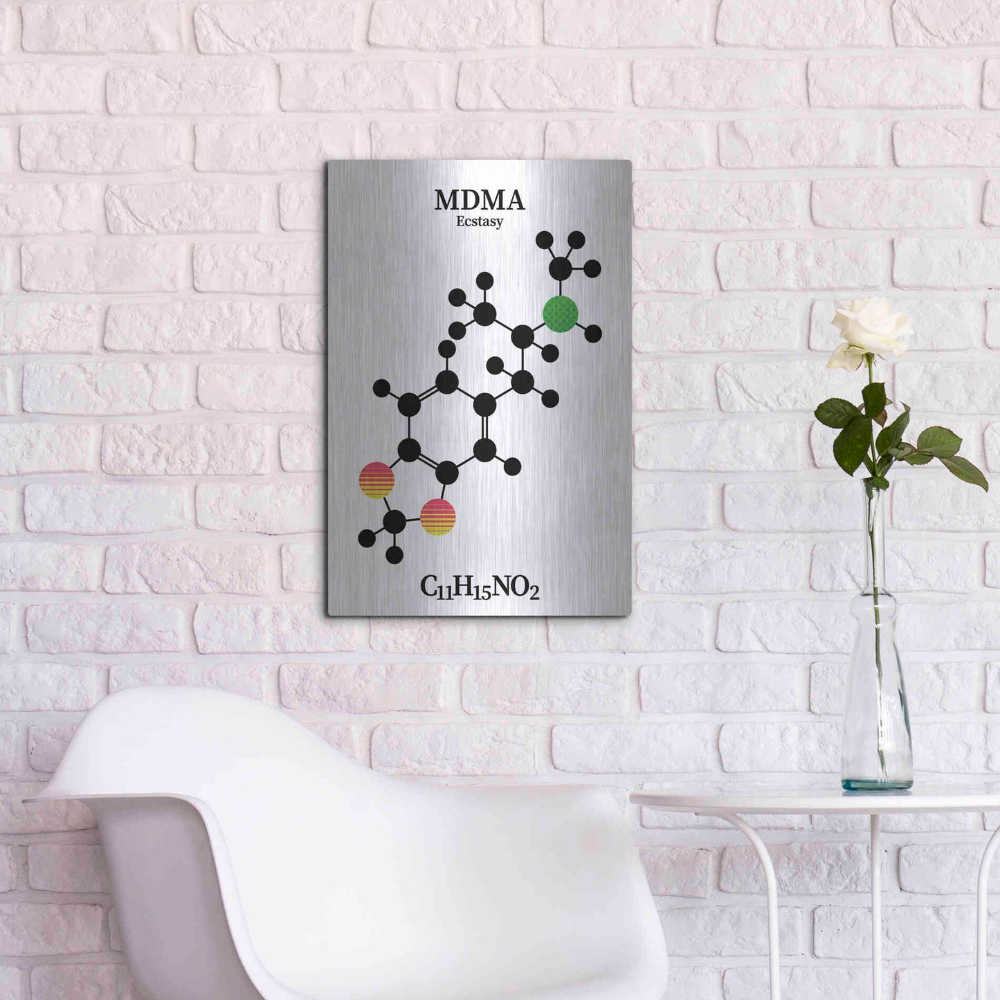 Luxe Metal Art 'MDMA Molecule' by Luxe Portfolio, Metal Wall Art,16x24