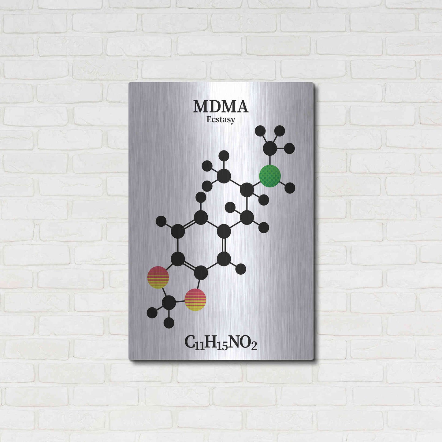 Luxe Metal Art 'MDMA Molecule' by Luxe Portfolio, Metal Wall Art,24x36