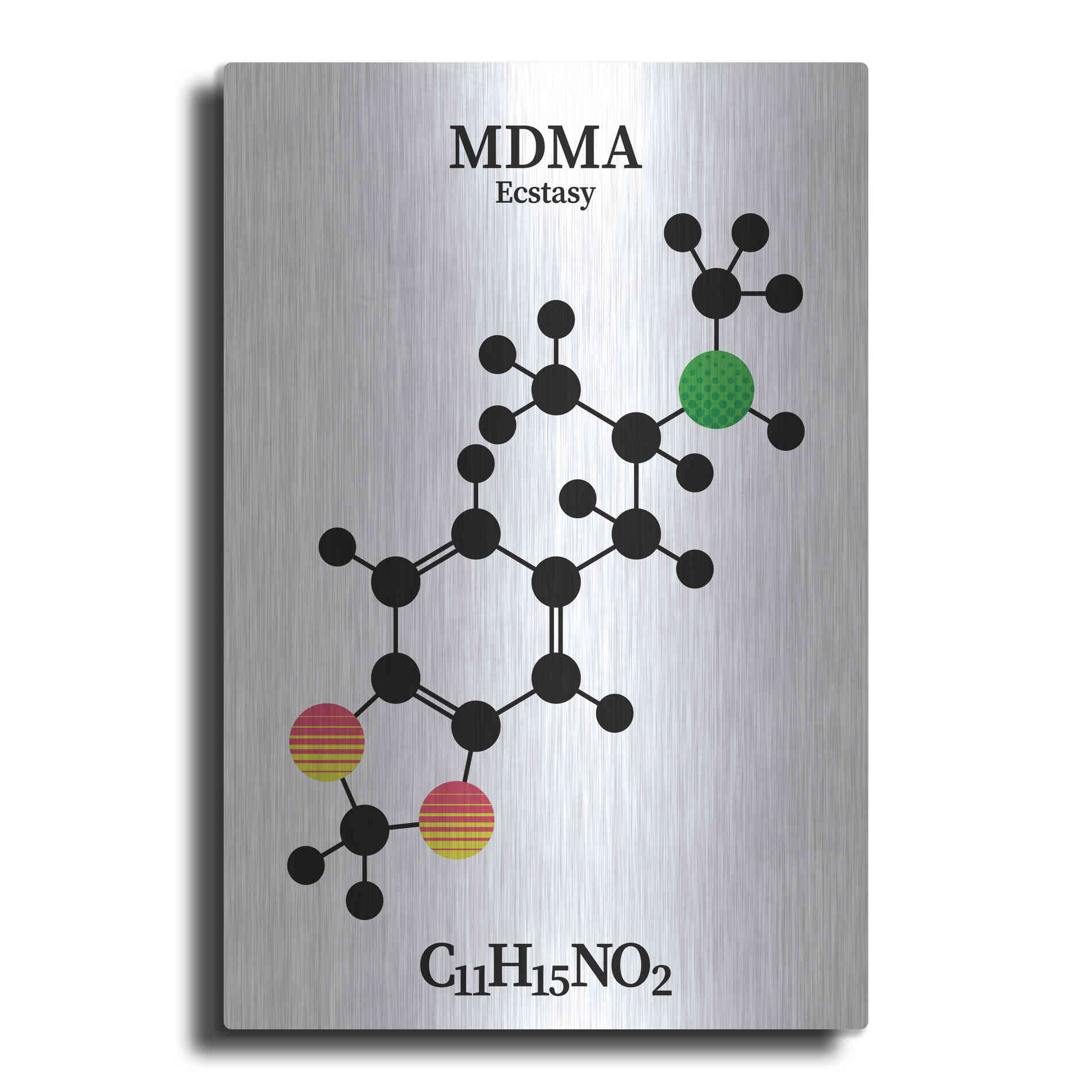 Luxe Metal Art 'MDMA Molecule' by Luxe Portfolio, Metal Wall Art