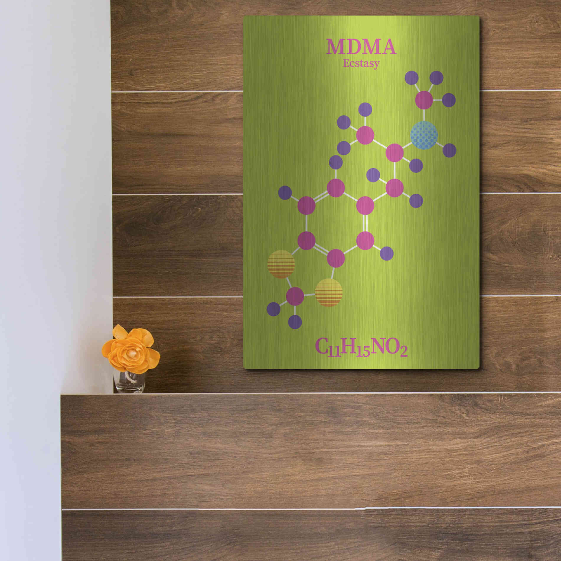 Luxe Metal Art 'MDMA Molecule 2' by Luxe Portfolio, Metal Wall Art,12x16