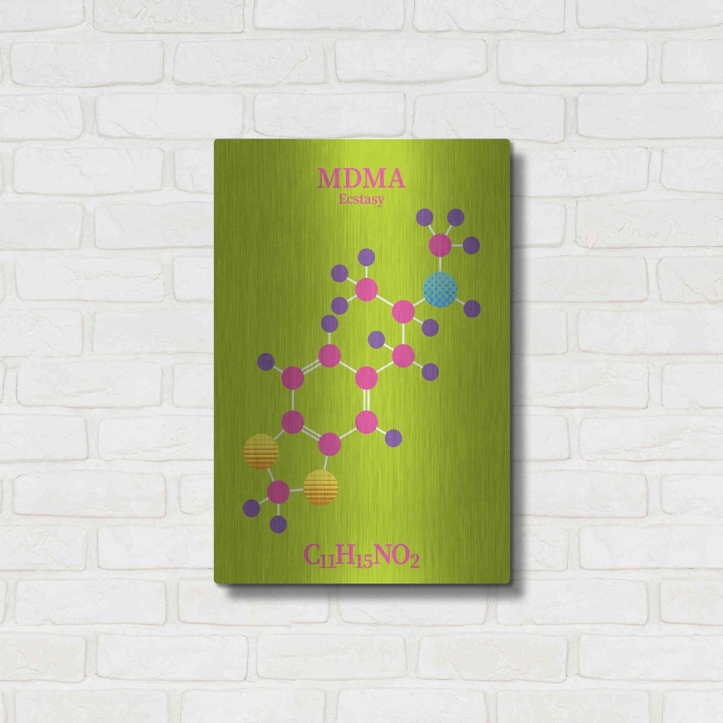 Luxe Metal Art 'MDMA Molecule 2' by Luxe Portfolio, Metal Wall Art,16x24