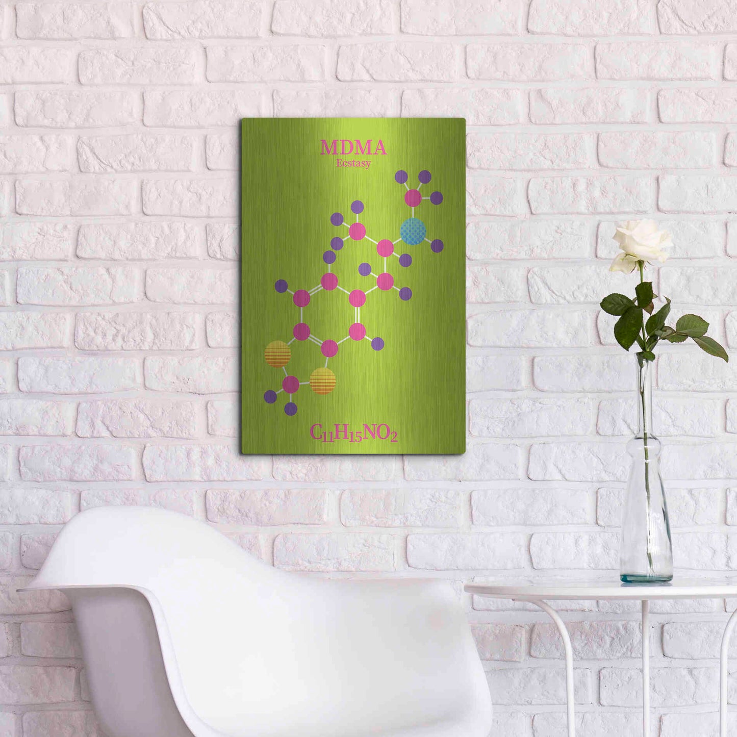 Luxe Metal Art 'MDMA Molecule 2' by Luxe Portfolio, Metal Wall Art,16x24