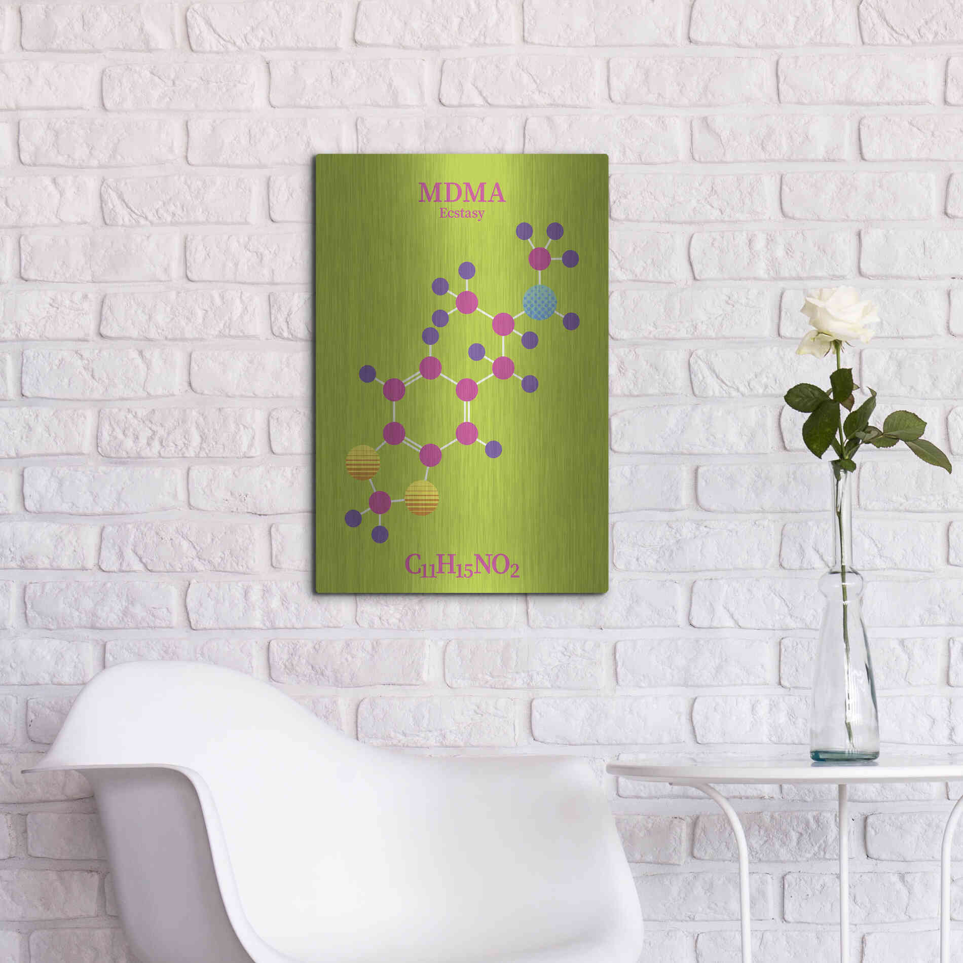 Luxe Metal Art 'MDMA Molecule 2' by Luxe Portfolio, Metal Wall Art,16x24