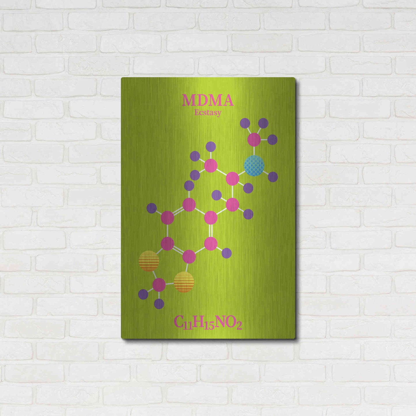 Luxe Metal Art 'MDMA Molecule 2' by Luxe Portfolio, Metal Wall Art,24x36