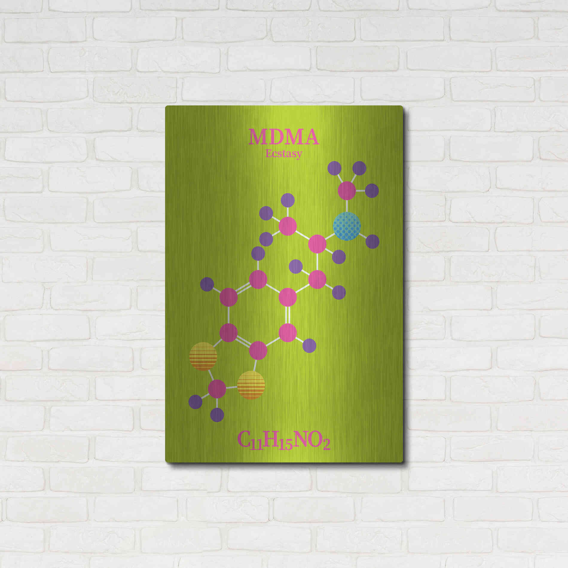 Luxe Metal Art 'MDMA Molecule 2' by Luxe Portfolio, Metal Wall Art,24x36