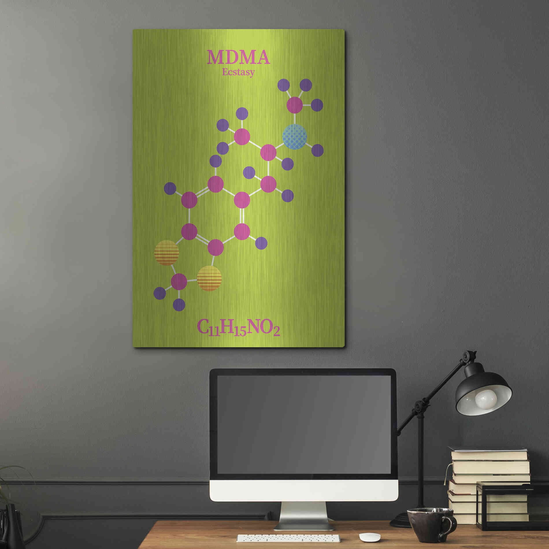 Luxe Metal Art 'MDMA Molecule 2' by Luxe Portfolio, Metal Wall Art,24x36