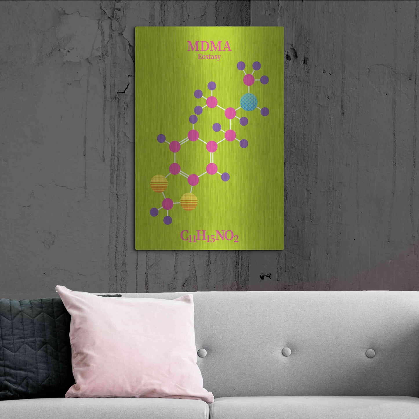 Luxe Metal Art 'MDMA Molecule 2' by Luxe Portfolio, Metal Wall Art,24x36