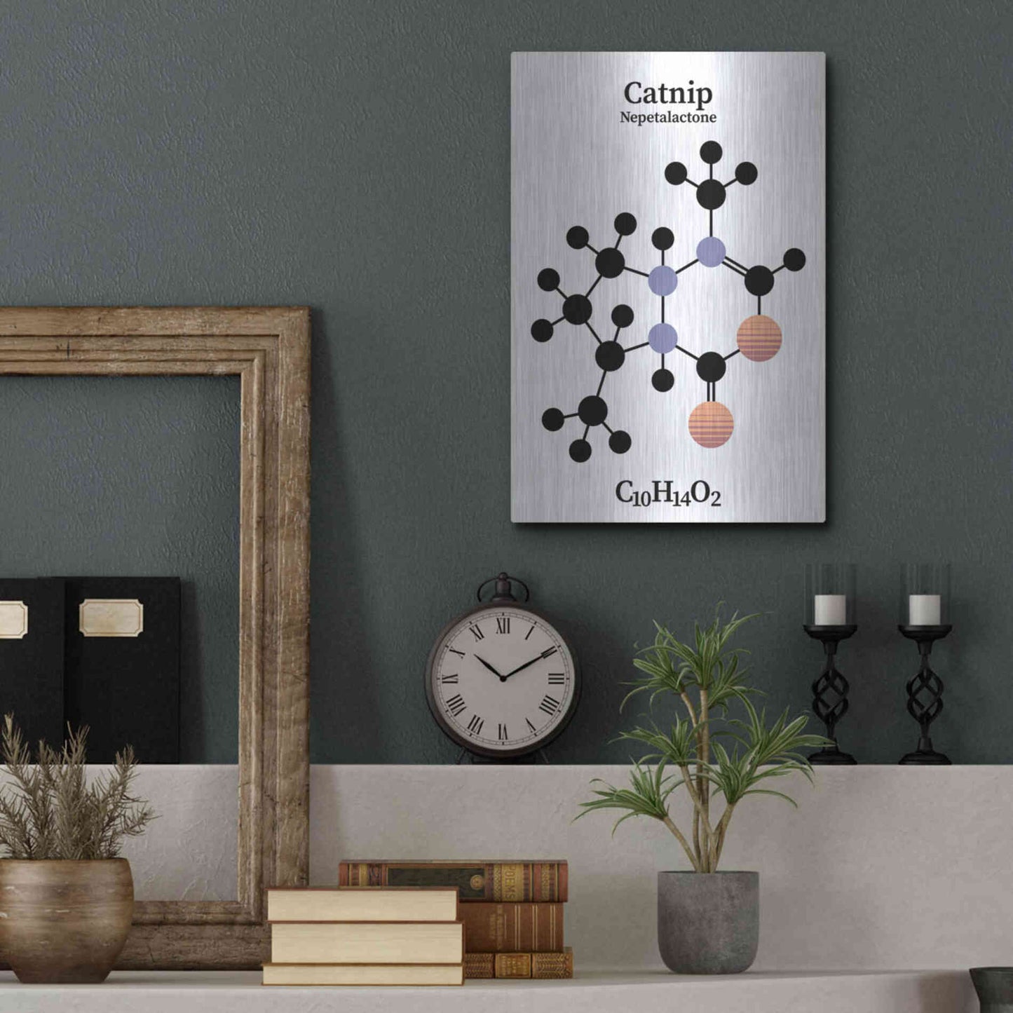 Luxe Metal Art 'Catnip Molecule' by Luxe Portfolio, Metal Wall Art,12x16