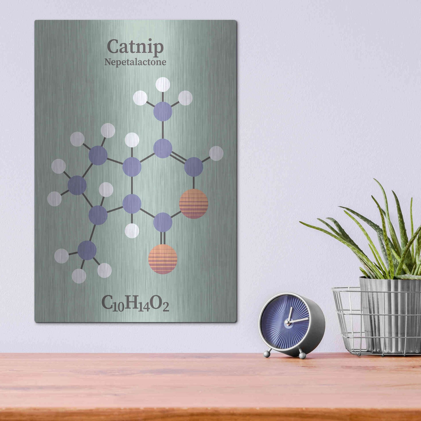 Luxe Metal Art 'Catnip Molecule 2' by Luxe Portfolio, Metal Wall Art,12x16