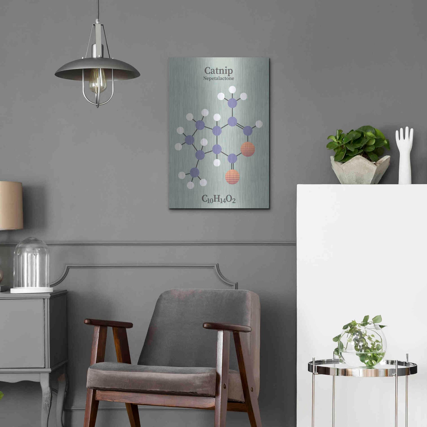 Luxe Metal Art 'Catnip Molecule 2' by Luxe Portfolio, Metal Wall Art,16x24