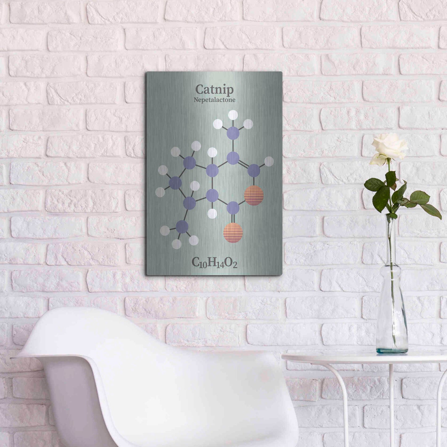 Luxe Metal Art 'Catnip Molecule 2' by Luxe Portfolio, Metal Wall Art,16x24