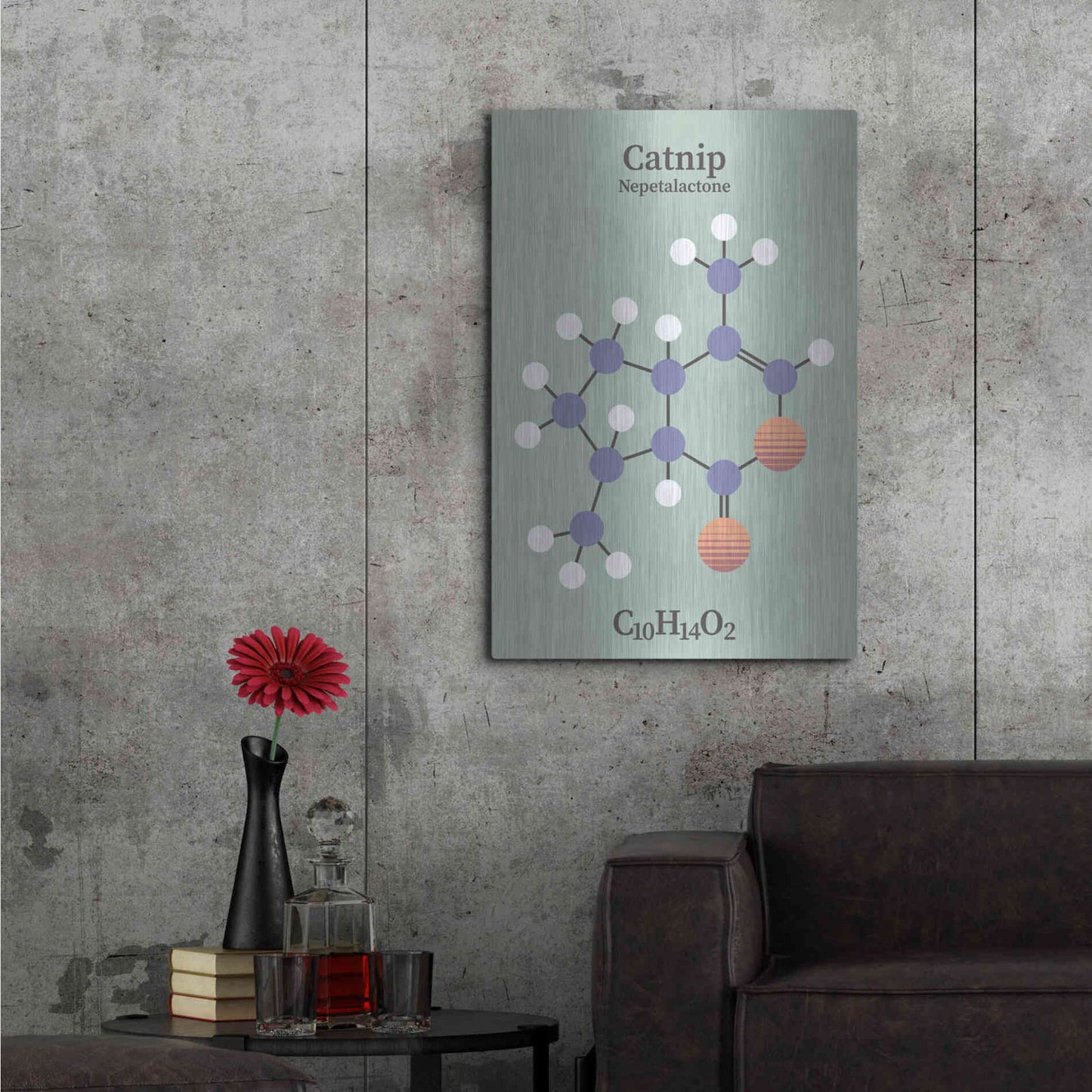 Luxe Metal Art 'Catnip Molecule 2' by Luxe Portfolio, Metal Wall Art,24x36