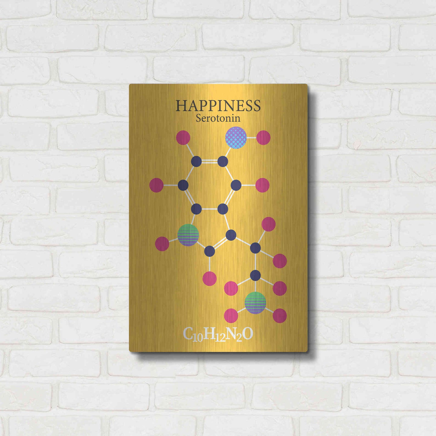 Luxe Metal Art 'Serotonin Molecule 2' by Luxe Portfolio, Metal Wall Art,16x24