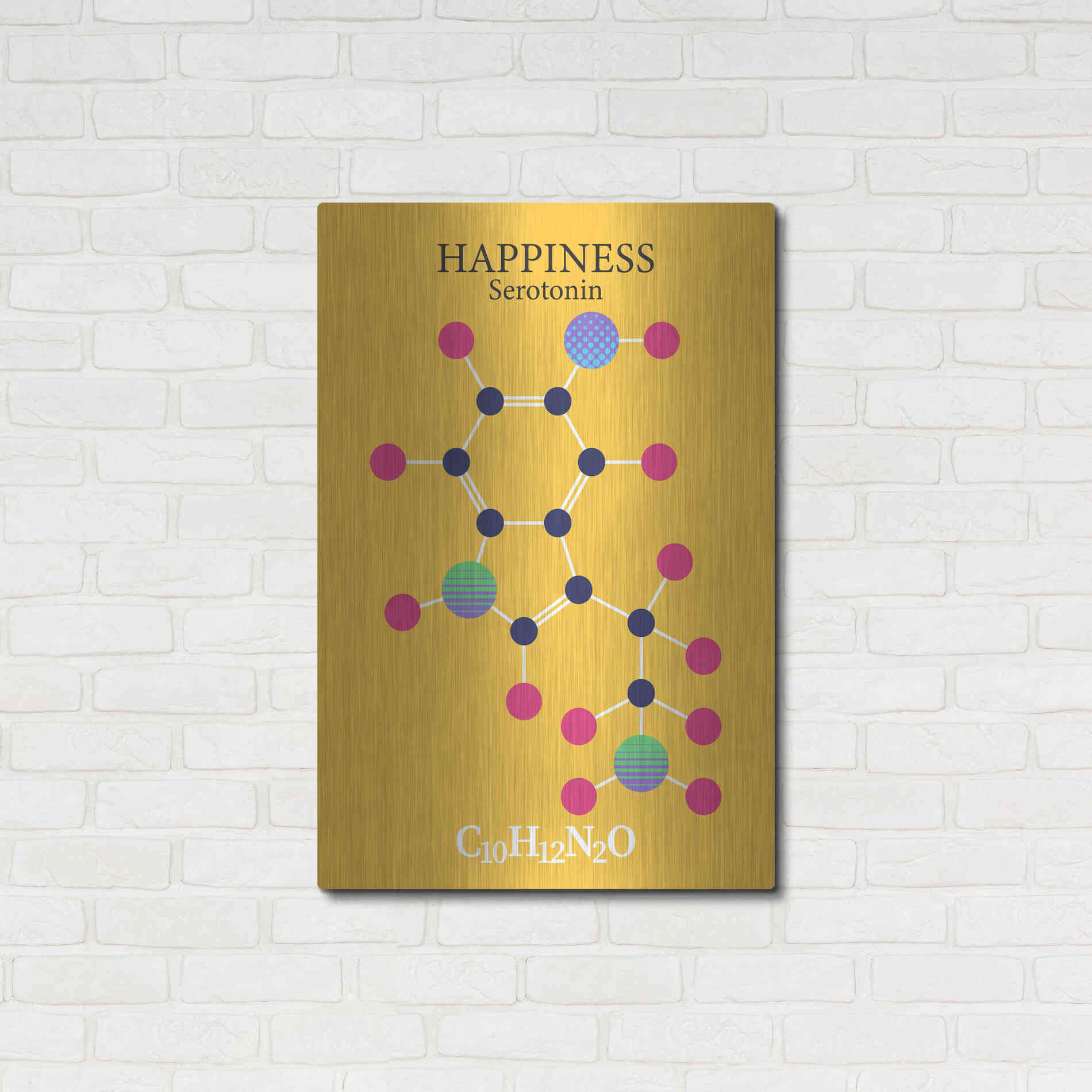 Luxe Metal Art 'Serotonin Molecule 2' by Luxe Portfolio, Metal Wall Art,24x36