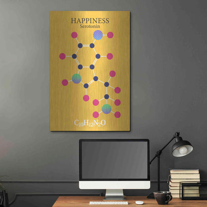 Luxe Metal Art 'Serotonin Molecule 2' by Luxe Portfolio, Metal Wall Art,24x36