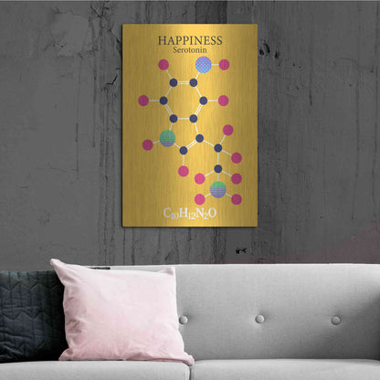 Luxe Metal Art 'Serotonin Molecule 2' by Luxe Portfolio, Metal Wall Art,24x36