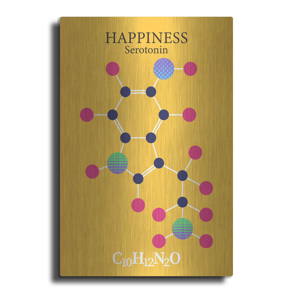 Luxe Metal Art 'Serotonin Molecule 2' by Luxe Portfolio, Metal Wall Art