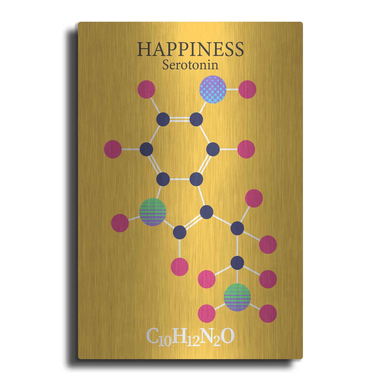 Luxe Metal Art 'Serotonin Molecule 2' by Luxe Portfolio, Metal Wall Art