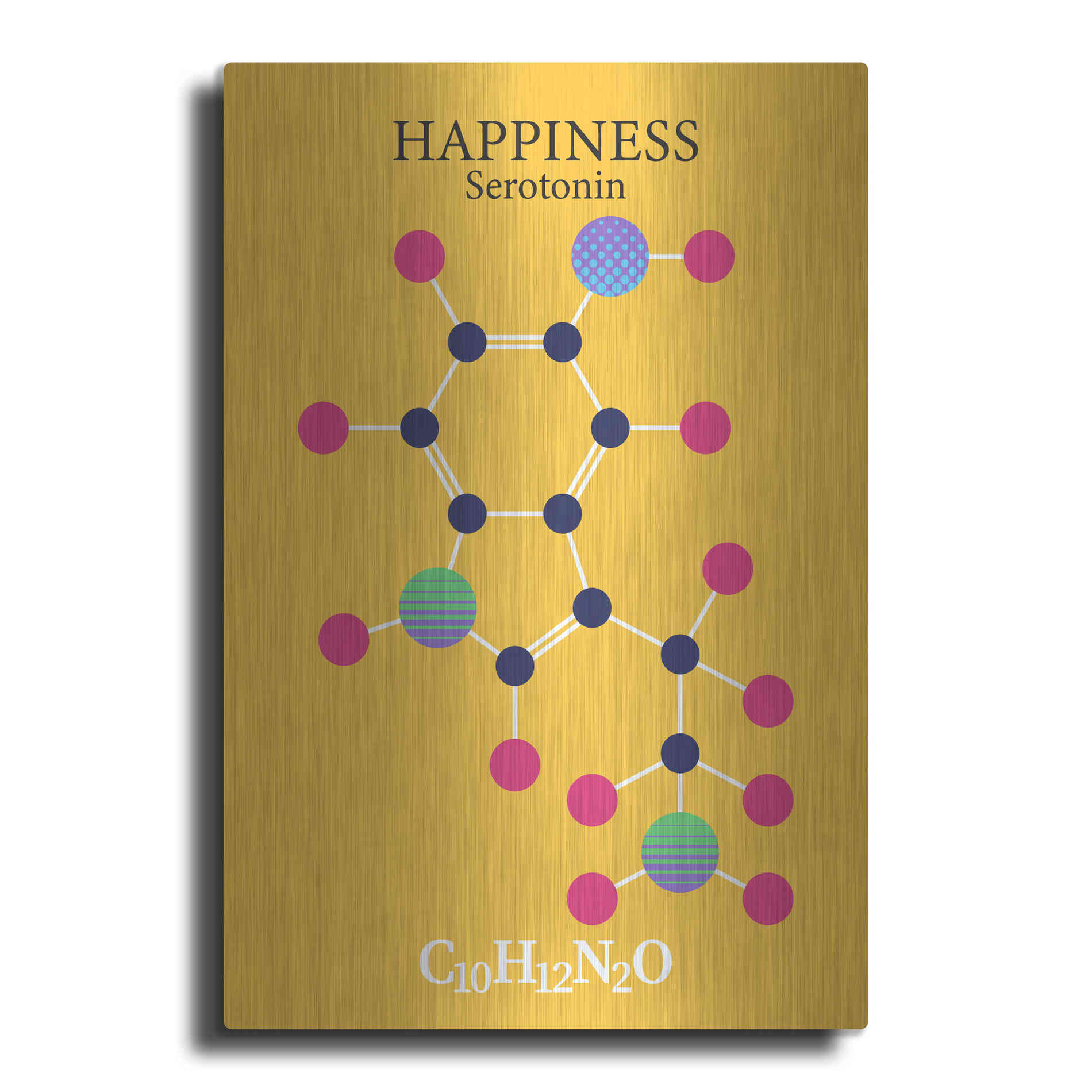 Luxe Metal Art 'Serotonin Molecule 2' by Luxe Portfolio, Metal Wall Art