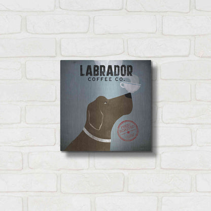 Luxe Metal Art 'Labrador Coffee Co' by Ryan Fowler, Metal Wall Art,12x12