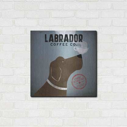 Luxe Metal Art 'Labrador Coffee Co' by Ryan Fowler, Metal Wall Art,24x24