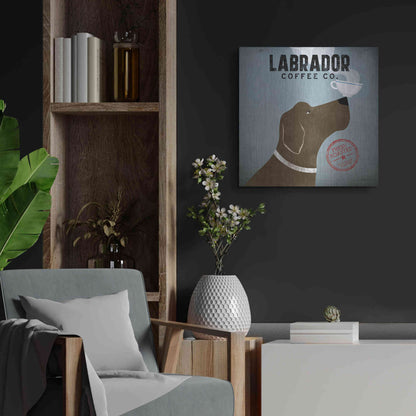 Luxe Metal Art 'Labrador Coffee Co' by Ryan Fowler, Metal Wall Art,24x24