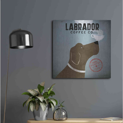 Luxe Metal Art 'Labrador Coffee Co' by Ryan Fowler, Metal Wall Art,24x24
