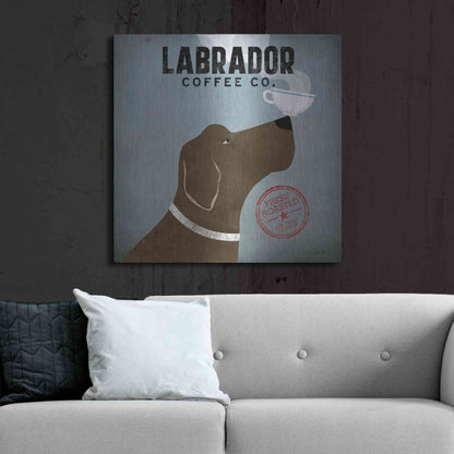 Luxe Metal Art 'Labrador Coffee Co' by Ryan Fowler, Metal Wall Art,36x36