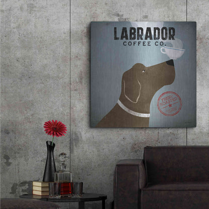Luxe Metal Art 'Labrador Coffee Co' by Ryan Fowler, Metal Wall Art,36x36