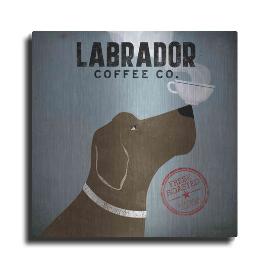 Luxe Metal Art 'Labrador Coffee Co' by Ryan Fowler, Metal Wall Art