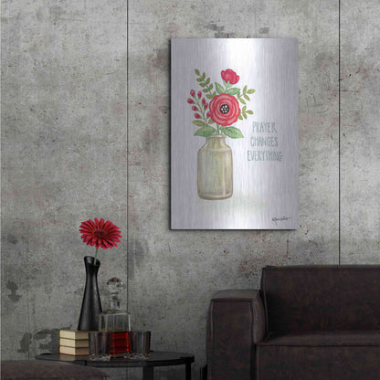 Luxe Metal Art 'Red Blossoms - It is Well' by Annie LaPoint, Metal Wall Art,24x36